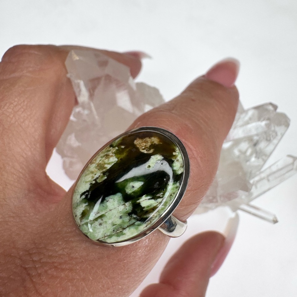Nwts Chrome Calcedony 925 Stunning Gemmy Size 11 Ring